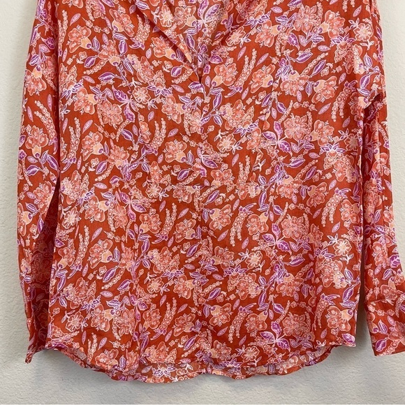 J.‎ Crew Floral Ramie-Linen Long Sleeve Top in Painted Block Print XS - Picture 6 of 10